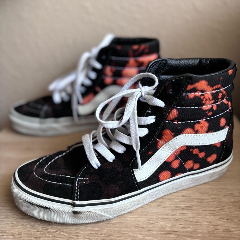 Acid Wash Bleach Custom Vans Size 8